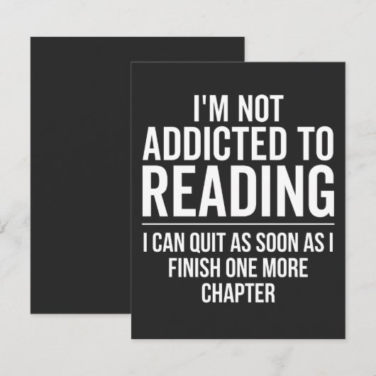Ik ben niet verslaafd aan lezen. bedankkaart (Voorkant / Achterkant)