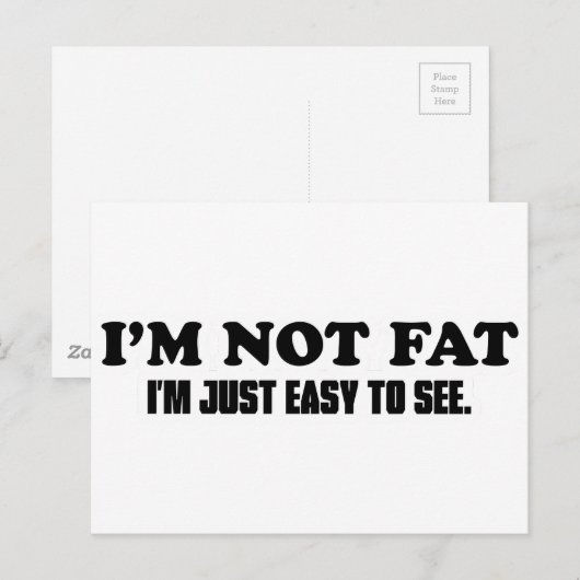 Ik ben niet vet briefkaart (Voorkant / Achterkant)