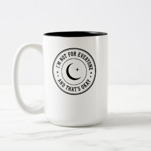 Ik ben niet voor iedereen T-shirt – Vintage Moon B Tweekleurige Koffiemok
