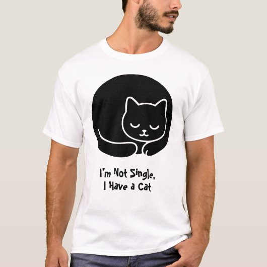 Ik ben niet vrijgezel, ik heb een kat t-shirt (Voorkant)