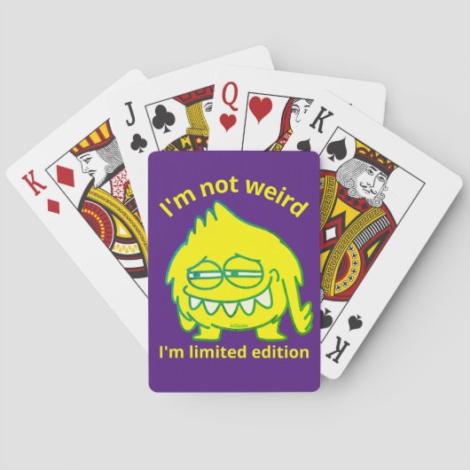 IK BEN NIET WEIRD, IK BEN BEPERKTE EDITIE grappig. Pokerkaarten (Achterkant)