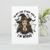 Ik ben niet zoals andere meisjes ik ben erger Hall Bedankkaart (Staand voorkant)