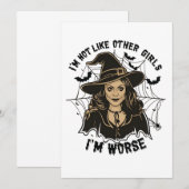 Ik ben niet zoals andere meisjes ik ben erger Hall Bedankkaart (Voorkant / Achterkant)