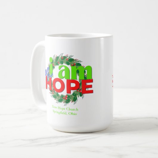 IK BEN NIEUWE HOOP CHRISTMAS COFFEE MOK 15oz (Voorkant links)