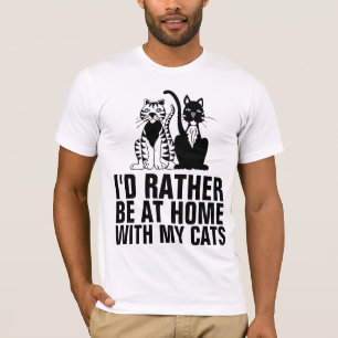 IK BEN NOG EENS THUIS MET MIJN KATTEN, grappige Ka T-shirt