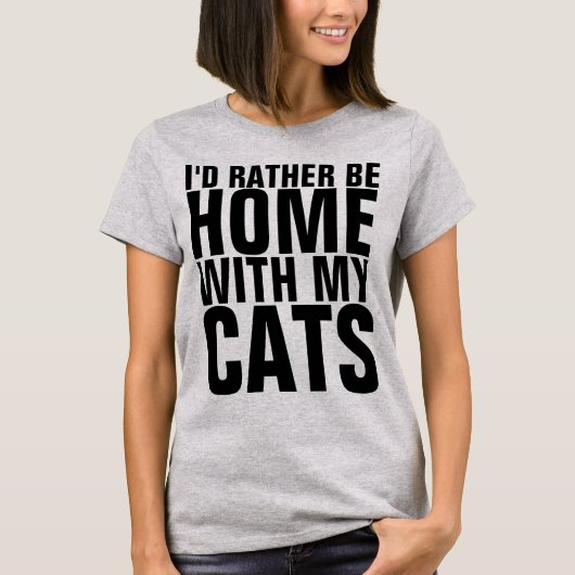 IK BEN NOG HOME MET MIJN KATTEN, KAT T-SHIRTS (Voorkant)