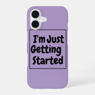 "Ik ben nog maar net begonnen" zinsnede zwarte bel iPhone 16 Hoesje