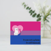 Ik ben nog steeds biseksueel Kat met Bisexual Flag Briefkaart (Staand voorkant)