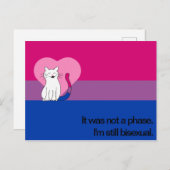 Ik ben nog steeds biseksueel Kat met Bisexual Flag Briefkaart (Voorkant / Achterkant)