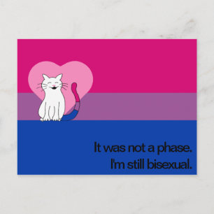 Ik ben nog steeds biseksueel Kat met Bisexual Flag Briefkaart