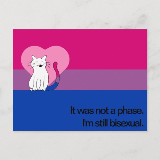 Ik ben nog steeds biseksueel Kat met Bisexual Flag Briefkaart (Voorkant)