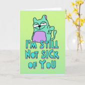 Ik ben nog steeds niet moe van jou, liefdesgedicht kaart (Gele Bloem)