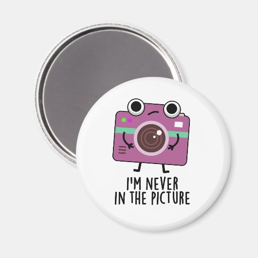 Ik ben nooit in het Afbeelding grappige camerakop. Magneet (Voorkant / Achterkant)