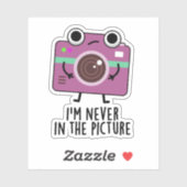 Ik ben nooit in het Afbeelding grappige camerakop. Sticker (Vel)