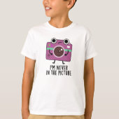 Ik ben nooit in het Afbeelding grappige camerakop. T-shirt (Voorkant)