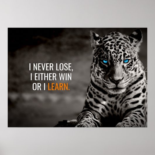 Ik ben nooit Motivatie Poster van de Leopard van h (Voorkant)