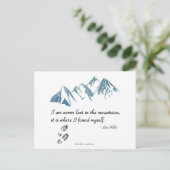 Ik ben nooit verloren in de bergen, het is waar... briefkaart (Staand voorkant)