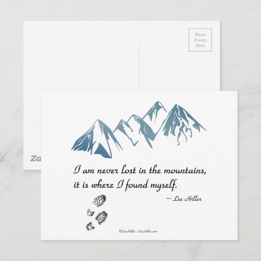 Ik ben nooit verloren in de bergen, het is waar... briefkaart (Voorkant / Achterkant)