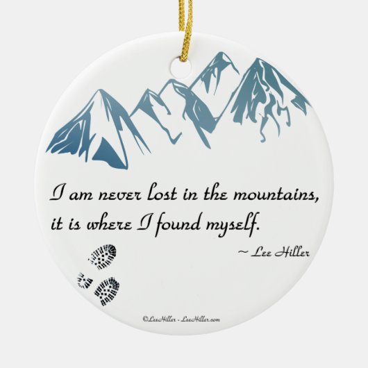 Ik ben nooit verloren in de bergen, het is waar... keramisch ornament (Voorkant)