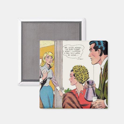 "Ik ben nu Bezig" Retro-Style Magnet (Voorkant / Achterkant)