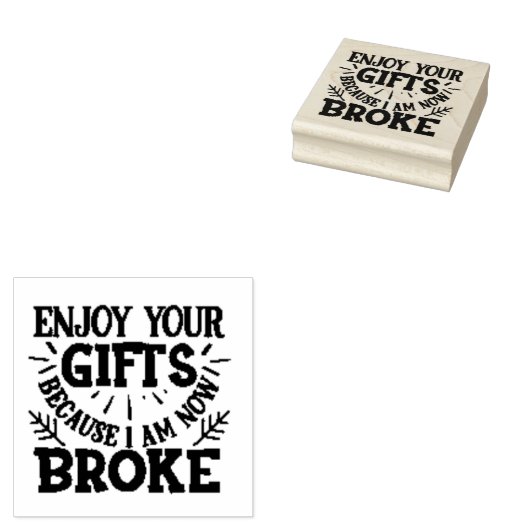 Ik ben nu Broke Rubberstempel (Gestempeld)