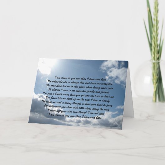 Ik ben nu dichter bij je dan ik ooit heb gedaan... kaart (Voorkant)