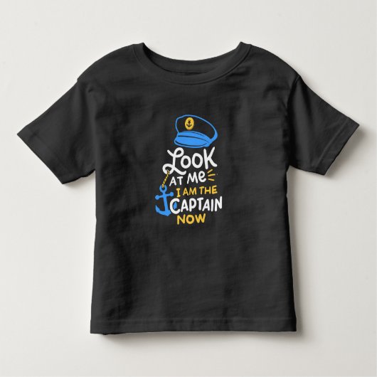 Ik ben nu kapitein Gift aan boord Kinder Shirts (Voorkant)