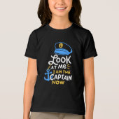 Ik ben nu kapitein Gift aan boord Tri-Blend Shirt (Voorkant)