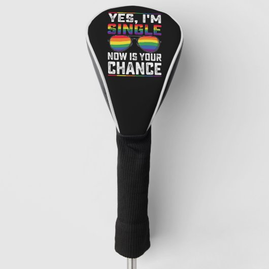Ik ben nu single, dit is jouw kans Pride Month LGB Golfheadcover (Voorkant)