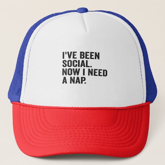 Ik ben nu sociaal, ik heb een nap autisme Adhd nod Trucker Pet (Voorkant)
