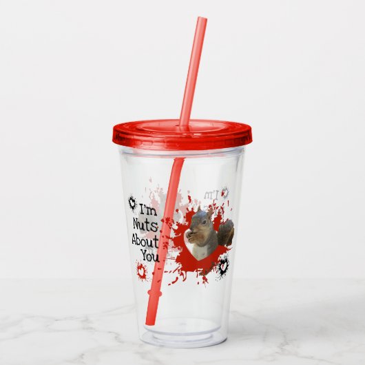 Ik ben Nuts over je bruine eekhoorn Acryl Drinkbeker (Achterkant)