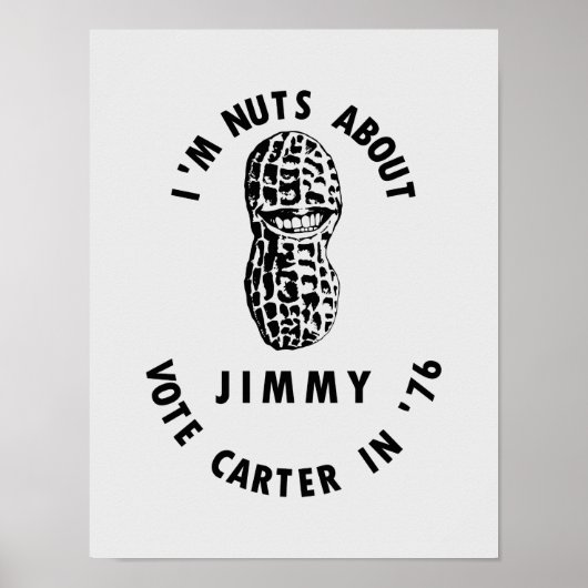 Ik ben Nuts Over Jimmy - Carter 1976 Verkiezingen Poster (Voorkant)