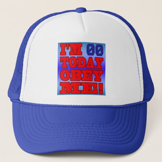 Ik ben - Obey me! Funny Customize Birthday Sjabloo Trucker Pet (Voorkant)