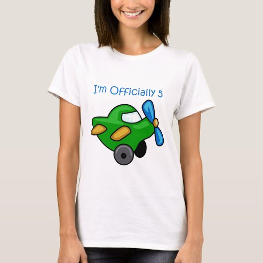 Ik ben officieel 5, Jet Plane. T-shirt (Voorkant)