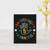 Ik ben officieel een handvol grappige 5e verjaarda kaart (Gele Bloem)