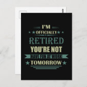 Ik ben officieel gepensioneerd met grappige pensio briefkaart (Voorkant / Achterkant)