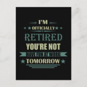 Ik ben officieel gepensioneerd met grappige pensio briefkaart (Voorkant)