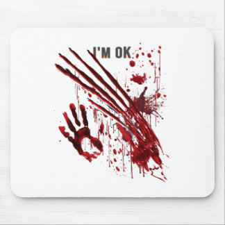 Ik ben OK Bloederige Hand Bloed Splatter Handafdru Muismat