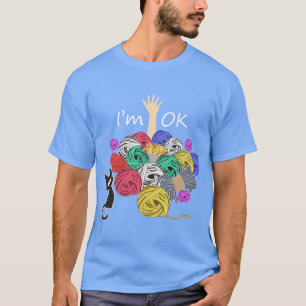 Ik ben ok garen breien haken grappig retro vintage t-shirt