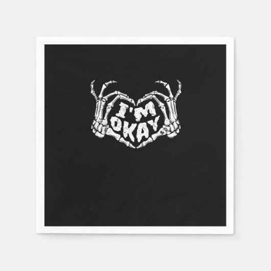 Ik ben ok grappig Halloween kostuum Skeleton Hande Servet (Voorkant)