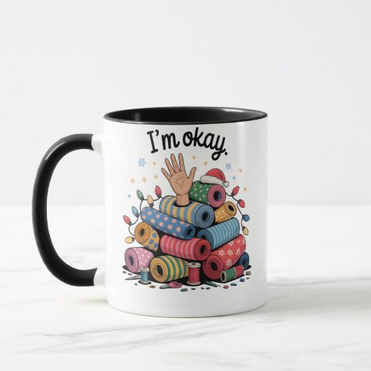 Ik ben Oké Funny Quilten Kerstliefhebbers Mok (Links)