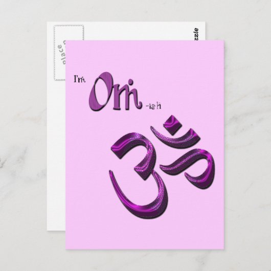 Ik ben Om-ish Om Symbol Aum Briefkaart (Voorkant / Achterkant)