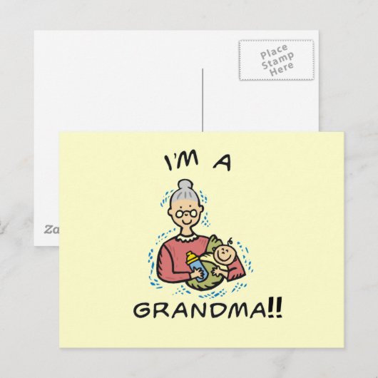 Ik ben oma en Baby Briefkaart (Voorkant / Achterkant)