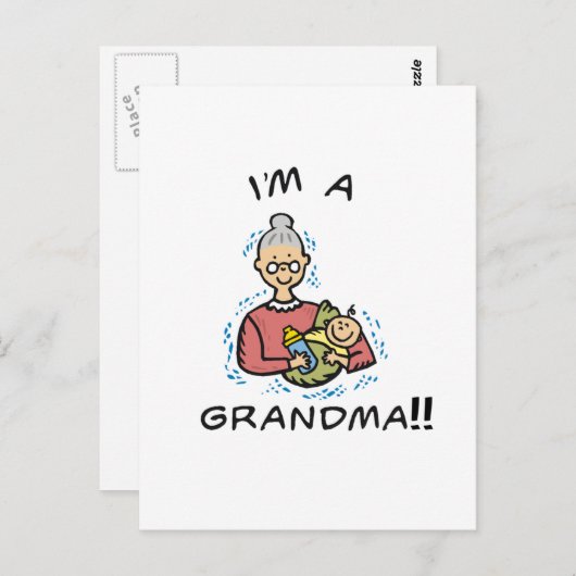 Ik ben oma en Baby Briefkaart (Voorkant / Achterkant)