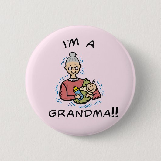 Ik ben oma en Baby Ronde Button 5,7 Cm (Voorkant)