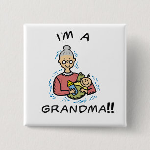 Ik ben oma en Baby Vierkante Button 5,1 Cm