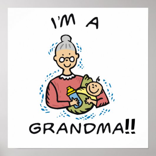 Ik ben oma-oma en Baby Gifts Poster (Voorkant)