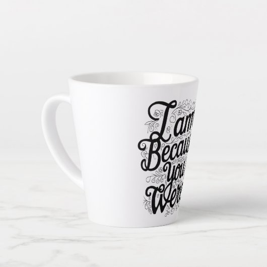 Ik ben omdat latte mok (Linkerhoek)