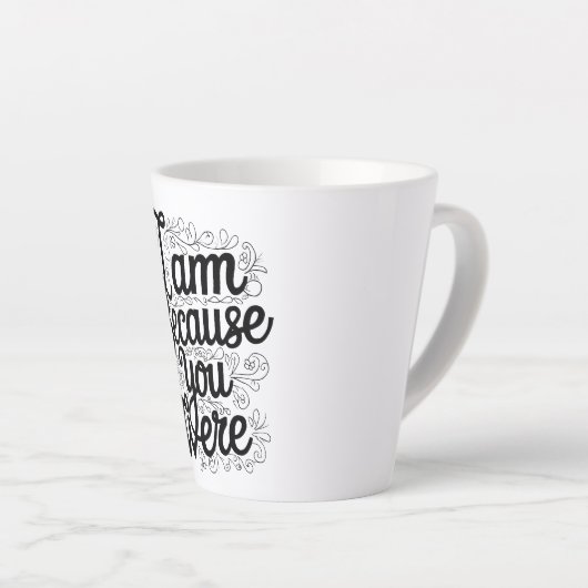 Ik ben omdat latte mok (Rechterhoek)