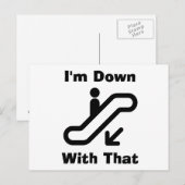 Ik ben omlaag met dat Briefkaart (Voorkant / Achterkant)